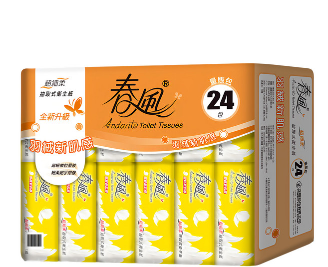 春風 超細柔抽取式衛生紙, 24包, 1袋