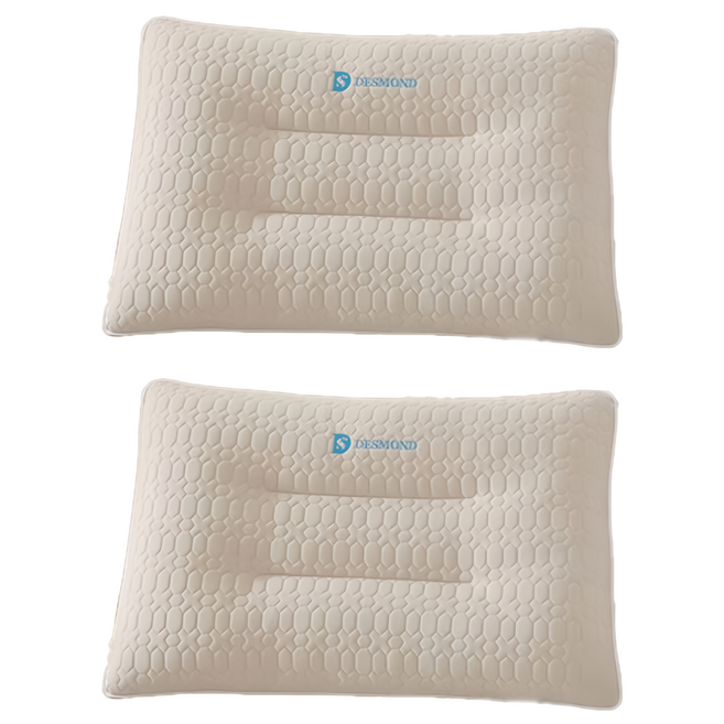 Ishur 伊舒爾 乳膠冰絲涼感水洗枕 表布上層: 100%聚酯纖維(涼感紗) 下層: 100%棉 填充物: 乳膠片 尺寸: 48x74cm, 2個, 米色