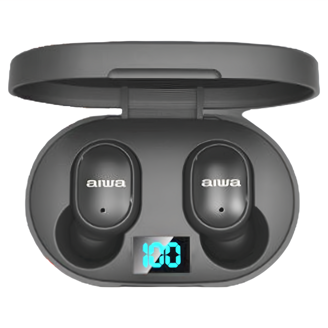 aiwa 愛華 AT-X Series Bluetooth 5.1 入耳式 無線耳機 IPX4 LED電量顯示 4-5H Playtime 黑色 AT-X80W