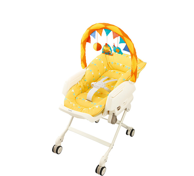 Combi 康貝 Letto 安撫餐搖椅 手動款MT Joy 花色設計明亮可愛 附有玩具Bar 座墊柔軟厚實 網格織法提供高透氣效果, Yellow
