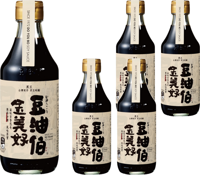 豆油伯 金美好無添加糖釀造醬油, 300ml, 5瓶