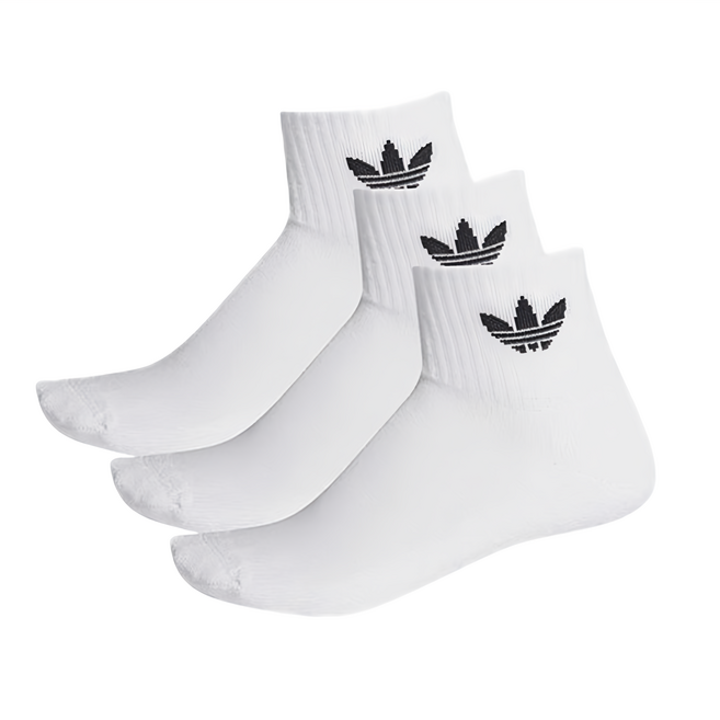 adidas 愛迪達 Originals MID ANKLE SCK 運動襪 延續款, 白色, 3雙