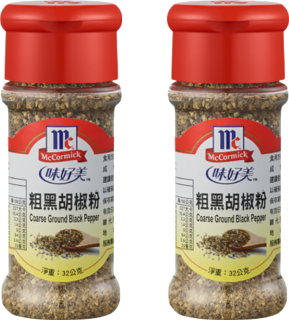 McCormick 味好美 調味料 粗粒黑胡椒粉, 32g, 2瓶