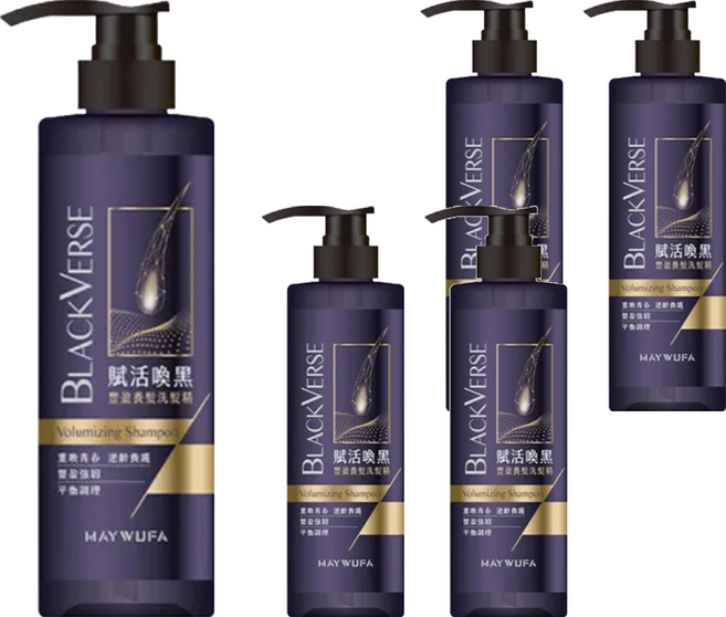 美吾髮 BlackVerse賦活喚黑逆齡 洗髮精 豐盈養髮, 530ml, 5瓶