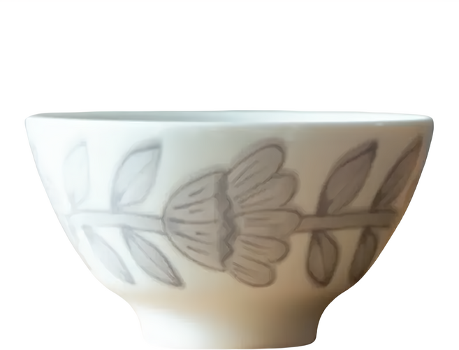 西山窯 波佐見焼 職人手繪 雛菊 飯茶碗 直徑11.5cm 高6.5cm, 灰色, 1個