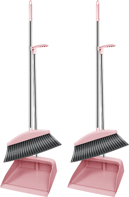 掃把畚箕組合 一般款 掃把84 x 28cm + 畚箕24 x 23 x 72cm, 2組, 粉色