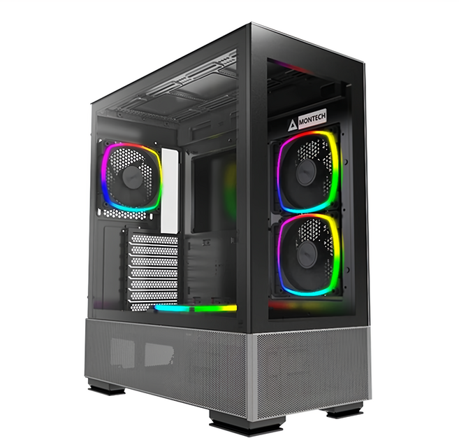MONTECH 君主 SKY TWO BLACK 電腦機殼 黑色 支援4顆ARGB PWM風扇, 1個