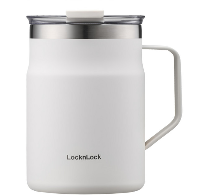 LocknLock 樂扣樂扣 都會保溫保冷馬克咖啡杯, 石灰白, 475ml, 1個