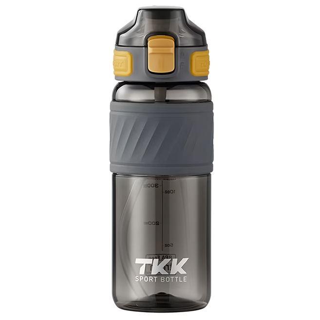 TKK 美國進口 Tritan 哈崙系列 手提式 直飲 + 吸管 運動水壺 600ML, 絲綢黃, 1個