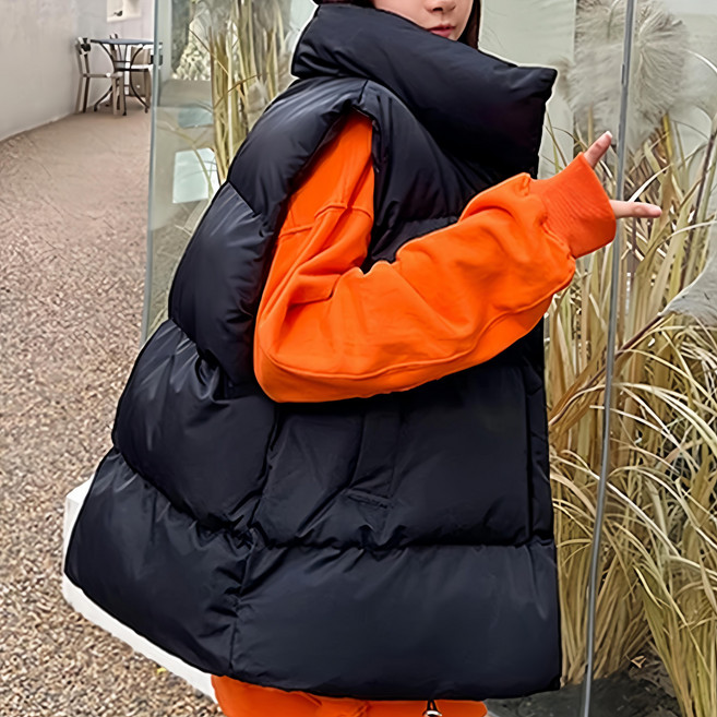 拉鍊鋪棉羽絨背心 Y789