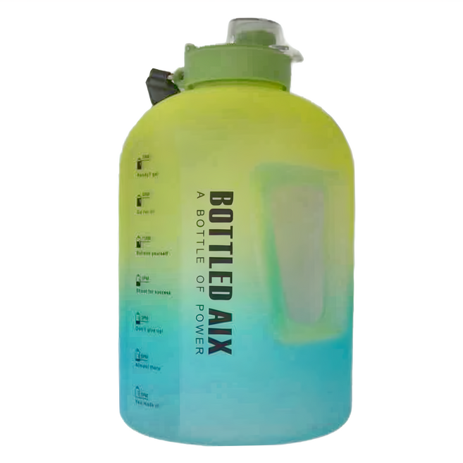 彈蓋吸管刻度運動水壺 巨無霸 28 x 直徑14cm, 綠色, 2.2L, 1個