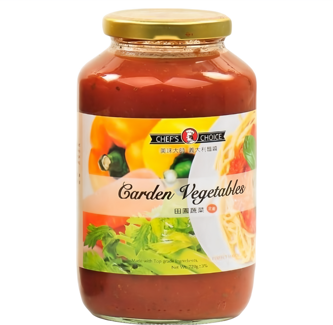 CHEF'S CHOICE 美味大師 義大利麵醬 田園蔬菜, 720g, 1罐