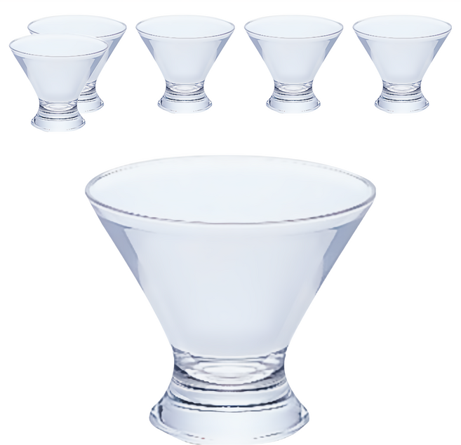 ADERIA 日本強化寬口甜點杯 102 x 92mm 210ml 6件組, 透明, 1組