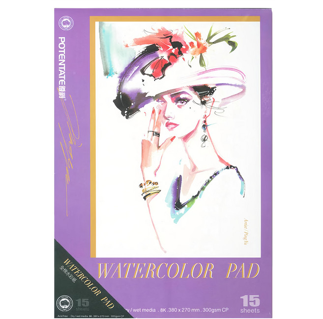 POTENTATE 遵爵 時尚插畫全棉水彩本 中粗紋 Z4998, 1本