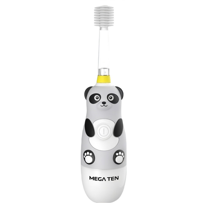 MEGA TEN 兒童電動牙刷, 熊貓 灰色 + 白色, 1支