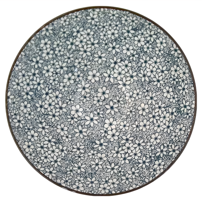 新食器 古染梅 8吋V型麵碗, 1個