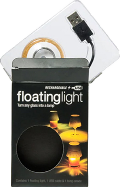 Suck UK Floating Light 水杯漂浮投影燈 RECHARGEABLE USB, 黃色, 1個