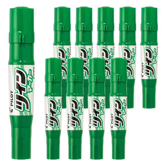 PILOT 百樂 雙頭麥克筆 MFN-15FB 粗, 綠色, 10支