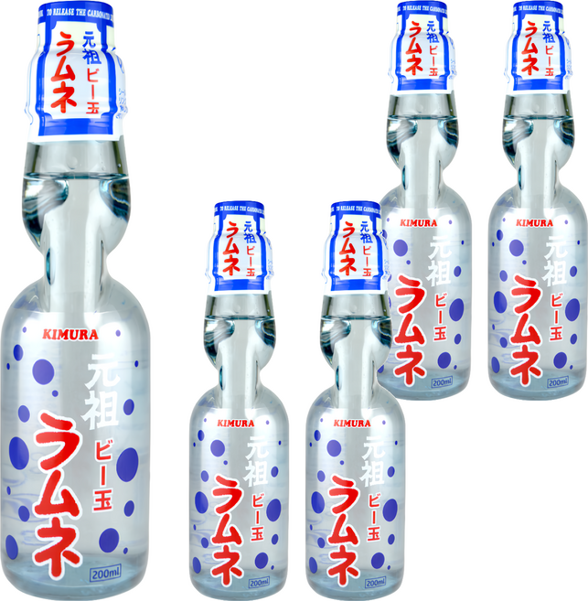 木村飲料 元祖彈珠汽水, 200ml, 5瓶