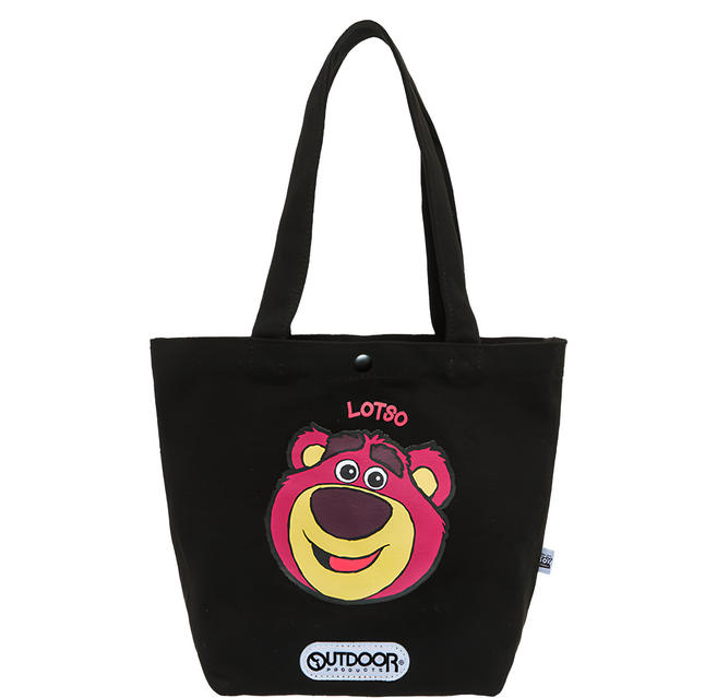 OUTDOOR PRODUCTS 迪士尼Disney 熊抱哥帆布手提袋 ODDY22L08BK, 黑色