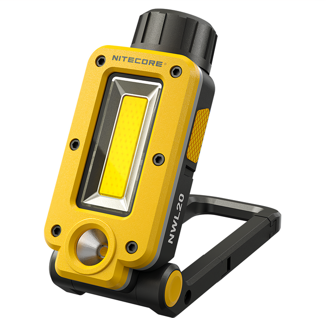 NITECORE 奈特科爾 600流明 多用途工具燈 聚泛雙光源露營燈 紅光 磁吸 附電池 NWL20, 黃色, 1個