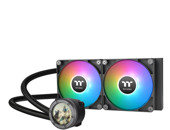 thermaltake 曜越 TH240 V2 Ultra ARGB Sync 主板連動 2.1吋液晶冷頭 240mm高轉速設計, CL-W383-PL12SW-A, 黑色, 1個