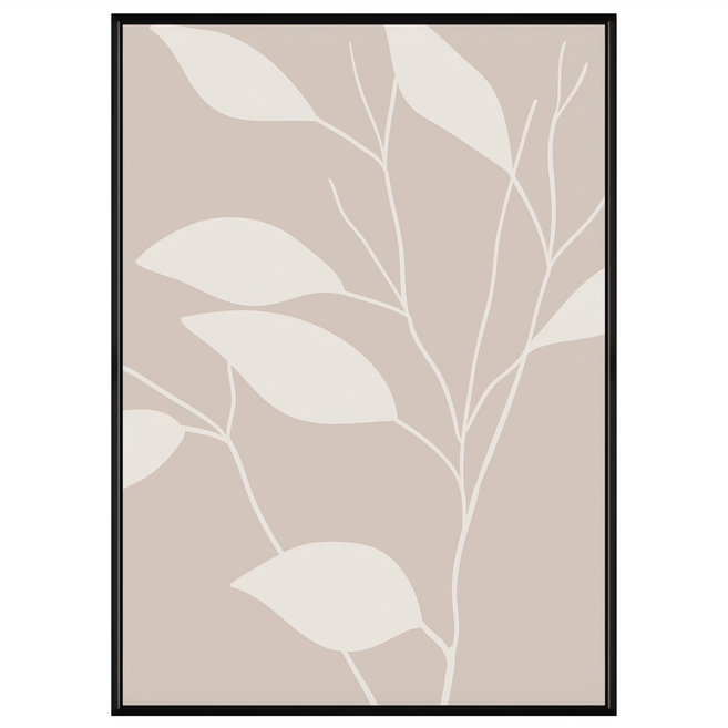 BOLUO GALLERY 菠蘿選畫所 波希米亞樹葉線條IV 掛畫 APAG4613B, 黑色