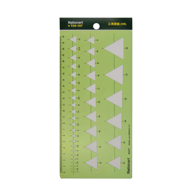 Nationart 107 三角型板/39孔, 綠色, 1個