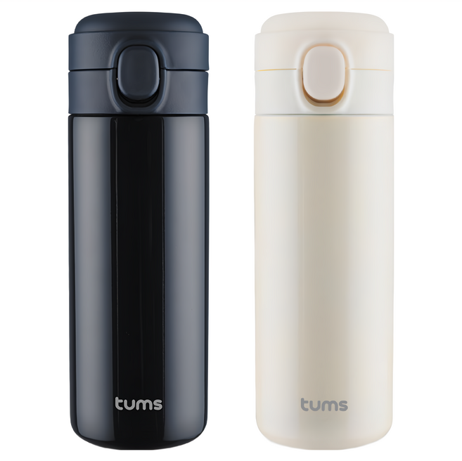 TUMS Runa系列 隨行杯 深藍+米白 不鏽鋼, 400ml, 2個