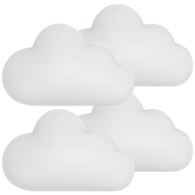 vanibaby 母嬰生活 3D立體防撞壁飾, 白雲, 4個
