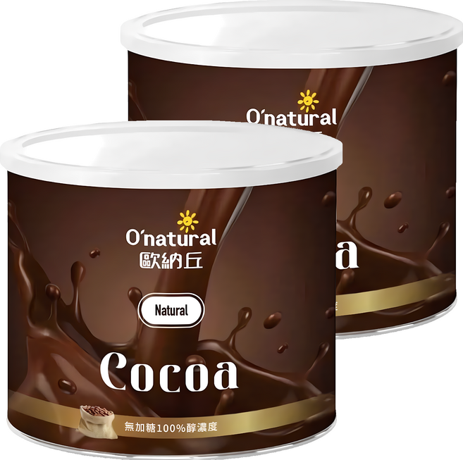 O'natural 歐納丘 純天然沖泡式可可粉, 150g, 1罐, 2罐