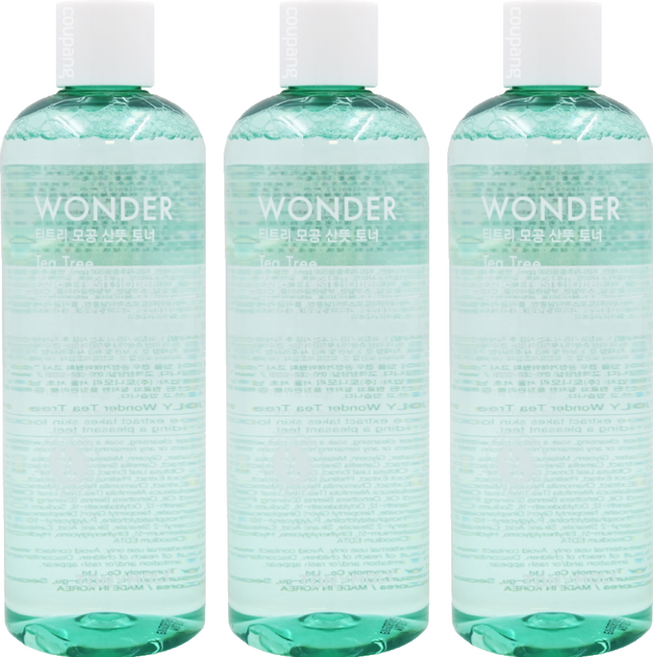 TONYMOLY Wonder系列 茶樹毛孔清爽化妝水, 500ml, 3瓶