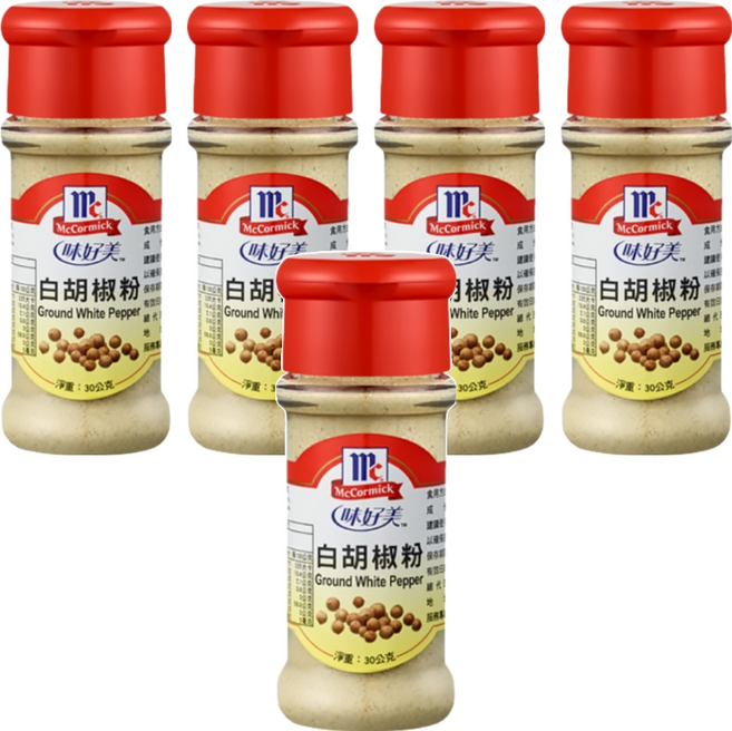 McCormick 味好美 白胡椒粉, 30g, 5瓶