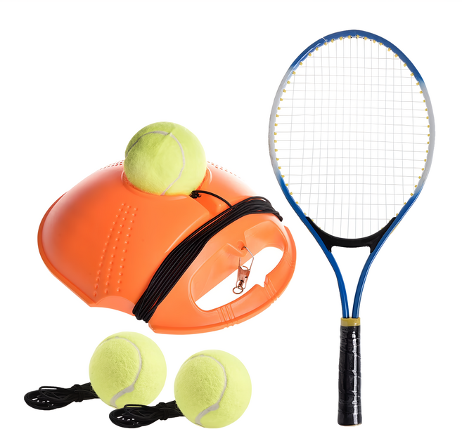 AD-ROCKET 自動回彈網球訓練器組 兒童款, 底座橘色/球拍藍色, 1組