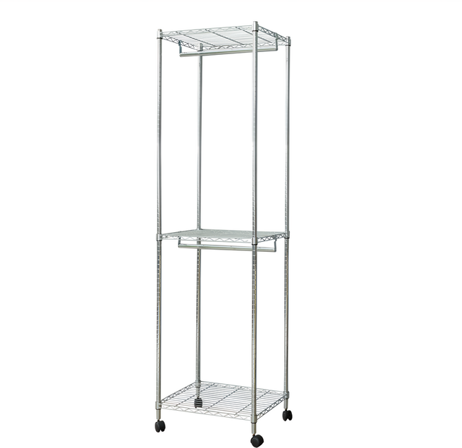 dayneeds 日需百備 輕型 電鍍 插管 3層雙桿衣櫥