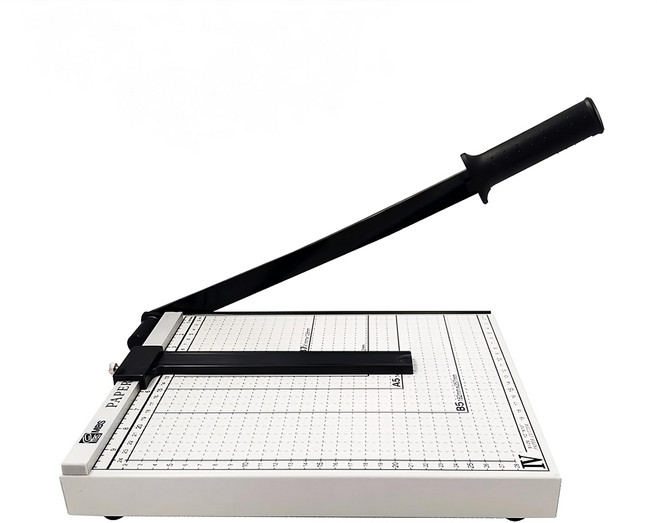 mbs 萬事捷 鐵製裁紙機 A4 12吋x10吋 手壓式附擋尺, NO.829-4