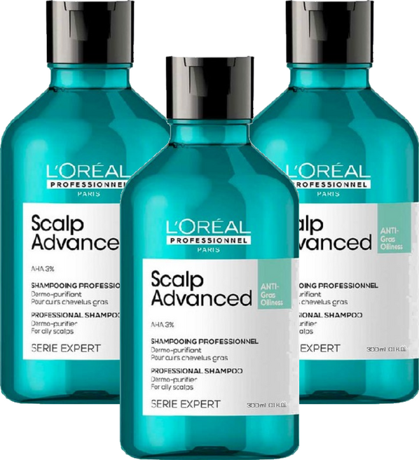 L'OREAL PROFESSIONNEL 巴黎萊雅PRO 水楊酸控油洗髮精, 300ml, 3瓶