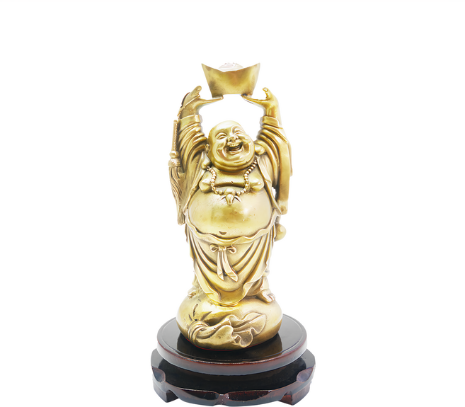 命運好好玩 湯鎮瑋 頂天財彌勒佛銅擺鎮, 金色 + 深咖啡色, 1個