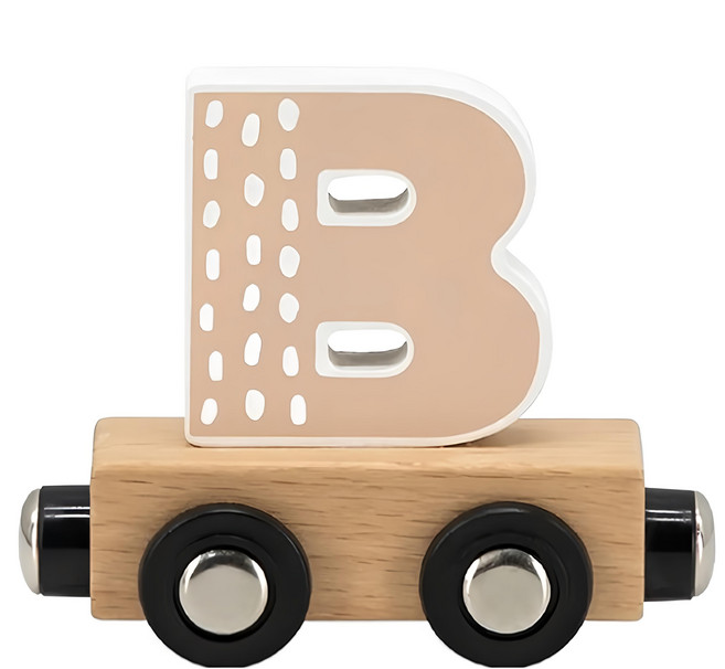 TRYCO 木製字母火車_B, 木色, 1個