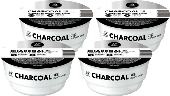 韓國 LINDSAY 台灣公司貨 杯裝軟膜粉 木炭 28g, 1入, 4個