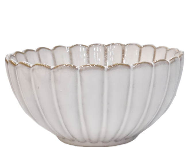 Ciao Li 僑俐餐瓷 6菊花深碗 陶瓷碗, 白色, 1個