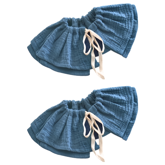 純棉紗布口水巾, 藏青色, 2條