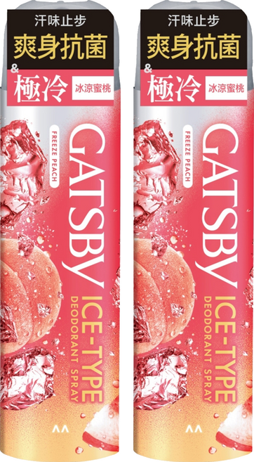 GATSBy 冰漩爽身噴霧 冰涼蜜桃, 216ml, 2瓶
