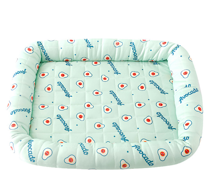 冰絲涼感寵物窩 方型, 綠酪梨, 1個