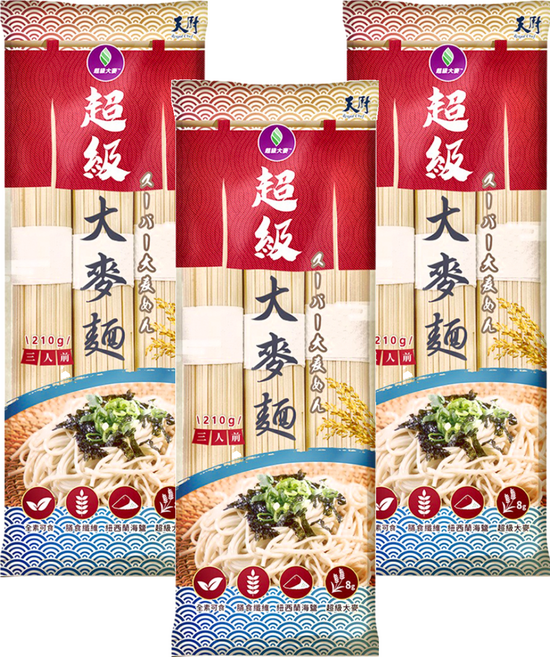 Royal Chef 天廚 超級大麥麵, 210g, 3包