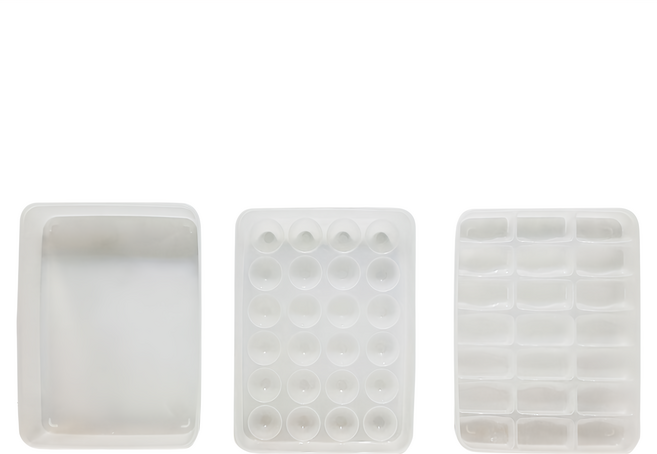 LocknLock 樂扣樂扣 計時餃子盒/雞蛋盒/包子盒3件組, 白色, 1組