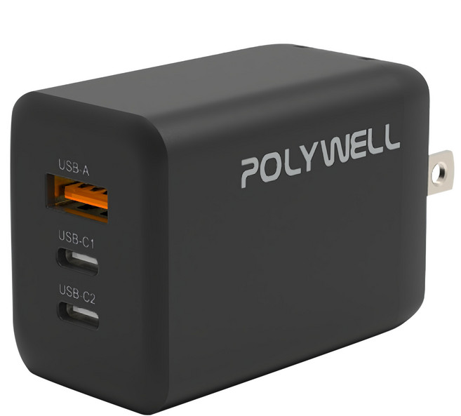 POLYWELL 寶利威爾 3 Port (2C1A) 充電器 Fast Charging 黑色 PW15-T05-A023