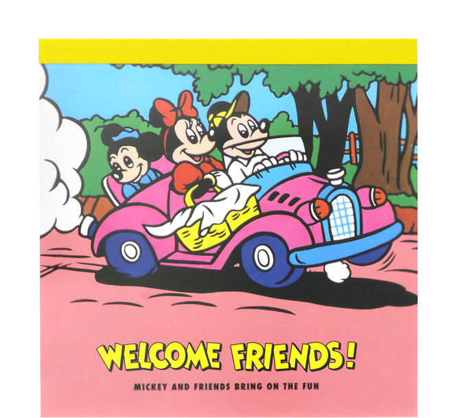 sun-star RETRO FRIENDS 迪士尼復刻版方形便條紙, 野餐, 1入, 1組
