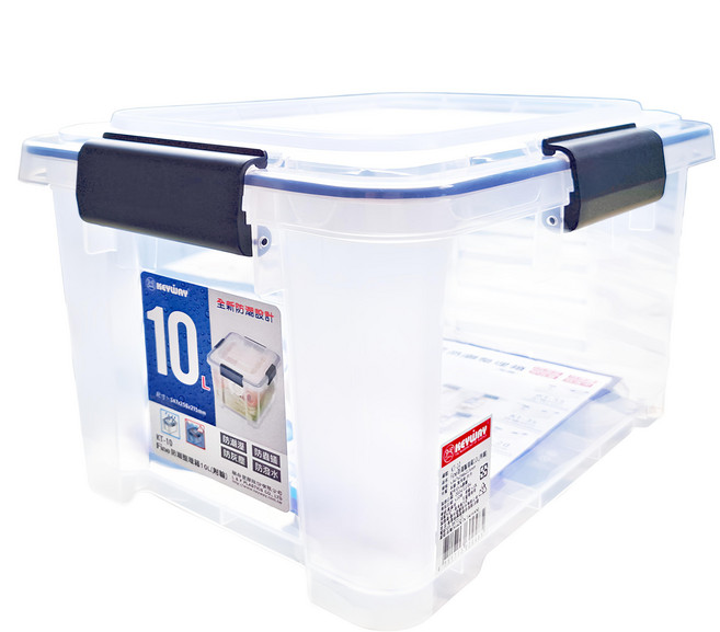 KEYWAY 聯府 Fine防潮整理箱 附輪 10L, 透明色, 1個