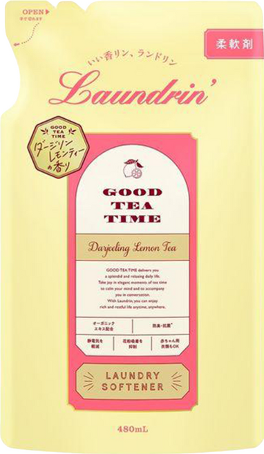Laundrin' 朗德林 Good Tea Time柔軟精補充包 大吉嶺檸檬茶香, 1包, 480ml